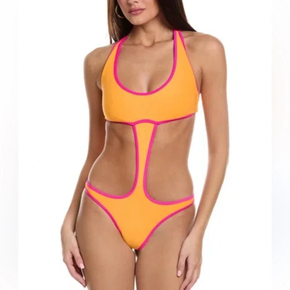 New! Frankie’s bikinis Hayes Terry Monokini One Piece Swimsuit 24115